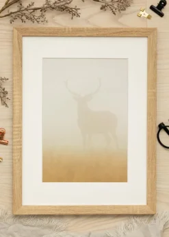 Ramme Fiorito Lys Eg 50x70 cm - Passepartout Hvid 33x56 cm