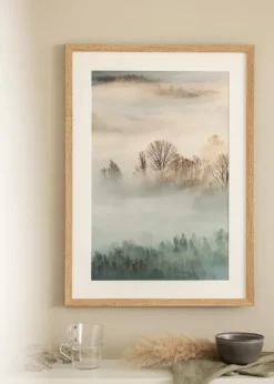 Ramme Fiorito Lys Eg 40x60 cm - Passepartout Hvid 32,9x48,3 cm (A3+)