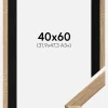 Ramme Fiorito Lys Eg 40x60 cm - Passepartout Sort 32,9x48,3 cm (A3+)