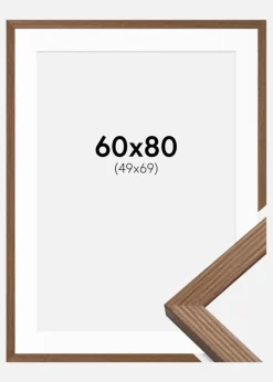 Ramme Fiorito Mørk Eg 60x80 cm - Passepartout Hvid 50x70 cm