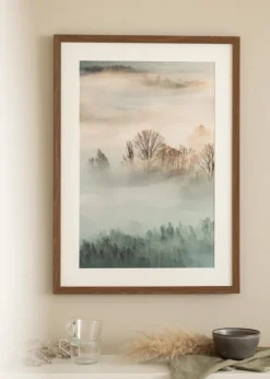 Ramme Fiorito Mørk Eg 60x80 cm - Passepartout Hvid 50x70 cm