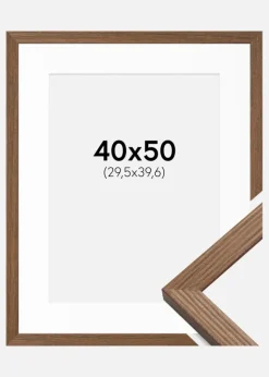 Ramme Fiorito Mørk Eg 40x50 cm - Passepartout Hvid 12x16 inches