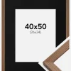 Ramme Fiorito Mørk Eg 40x50 cm - Passepartout Sort 27x35 cm