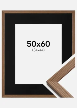 Ramme Fiorito Mørk Eg 50x60 cm - Passepartout Sort 35x45 cm