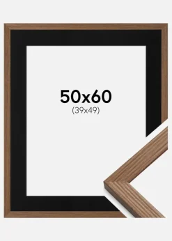 Ramme Fiorito Mørk Eg 50x60 cm - Passepartout Sort 40x50 cm