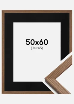 Ramme Fiorito Mørk Eg 50x60 cm - Passepartout Sort 37x46 cm