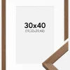 Ramme Fiorito Mørk Eg 30x40 cm - Passepartout Hvid 8x12 inches