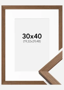 Ramme Fiorito Mørk Eg 30x40 cm - Passepartout Hvid 8x12 inches
