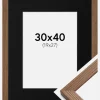Ramme Fiorito Mørk Eg 30x40 cm - Passepartout Sort 20x28 cm