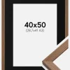 Ramme Fiorito Mørk Eg 40x50 cm - Passepartout Sort 29,7x42 cm (A3)