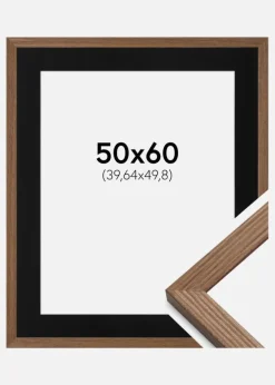 Ramme Fiorito Mørk Eg 50x60 cm - Passepartout Sort 16x20 inches