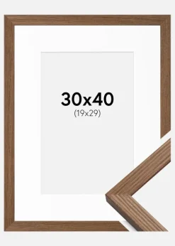 Ramme Fiorito Mørk Eg 30x40 cm - Passepartout Hvid 20x30 cm