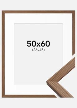 Ramme Fiorito Mørk Eg 50x60 cm - Passepartout Hvid 37x46 cm