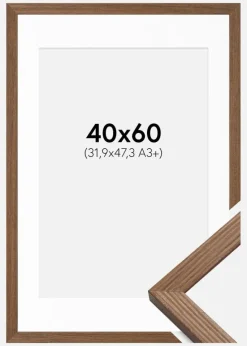 Ramme Fiorito Mørk Eg 40x60 cm - Passepartout Hvid 32,9x48,3 cm (A3+)