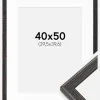 Ramme Fiorito Mørkegrå 40x50 cm - Passepartout Hvid 12x16 inches