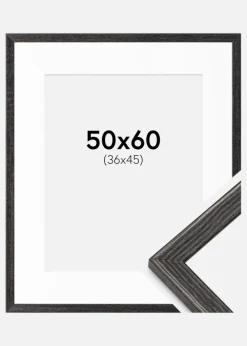 Ramme Fiorito Mørkegrå 50x60 cm - Passepartout Hvid 37x46 cm