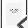 Ramme Fiorito Mørkegrå 40x50 cm - Passepartout Hvid 27,5x37 cm