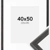 Ramme Fiorito Mørkegrå 40x50 cm - Passepartout Hvid 27x35 cm