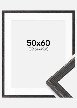 Ramme Fiorito Mørkegrå 50x60 cm - Passepartout Hvid 16x20 inches