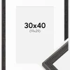 Ramme Fiorito Mørkegrå 30x40 cm - Passepartout Hvid 20x30 cm
