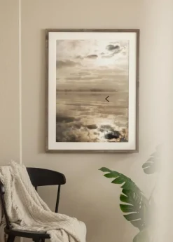 Ramme Fiorito Valnød 60x80 cm - Passepartout Hvid 50x65 cm