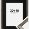 Ramme Fiorito Valnød 30x40 cm - Passepartout Sort 21x29,7 cm (A4)