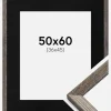 Ramme Fiorito Valnød 50x60 cm - Passepartout Sort 37x46 cm