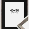 Ramme Fiorito Valnød 40x50 cm - Passepartout Sort 12x16 inches