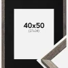 Ramme Fiorito Valnød 40x50 cm - Passepartout Sort 28x35 cm