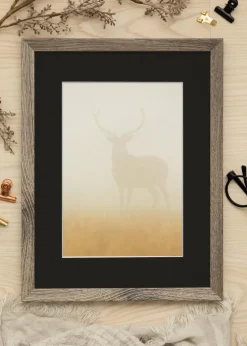 Ramme Fiorito Valnød 40x50 cm - Passepartout Sort 29,7x42 cm (A3)