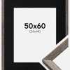 Ramme Fiorito Valnød 50x60 cm - Passepartout Sort 35x45 cm