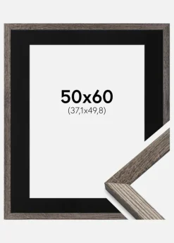 Ramme Fiorito Valnød 50x60 cm - Passepartout Sort 15x20 inches