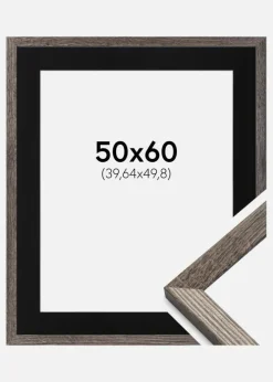 Ramme Fiorito Valnød 50x60 cm - Passepartout Sort 16x20 inches