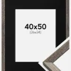 Ramme Fiorito Valnød 40x50 cm - Passepartout Sort 27x35 cm