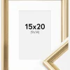 Ramme Gala Guld 15x20 cm - Passepartout Hvid 10x15 cm