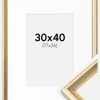 Ramme Gala Guld 30x40 cm - Passepartout Hvid 18x27 cm