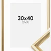 Ramme Gala Guld 30x40 cm - Passepartout Hvid 22x32 cm