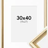 Ramme Gala Guld 30x40 cm - Passepartout Hvid 20x28 cm