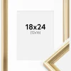 Ramme Gala Guld 18x24 cm - Passepartout Hvid 13x17 cm