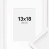 Ramme Gala Hvid 13x18 cm - Passepartout Hvid 9x13 cm