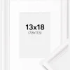Ramme Gala Hvid 13x18 cm - Passepartout Hvid B7 88x125 mm