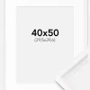 Ramme Gala Hvid 40x50 cm - Passepartout Hvid 12x16 inches