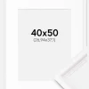 Ramme Gala Hvid 40x50 cm - Passepartout Hvid 11x15 inches