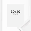 Ramme Gala Hvid 30x40 cm - Passepartout Hvid 20x28 cm