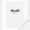 Ramme Gala Hvid 30x40 cm - Passepartout Hvid 22x32 cm
