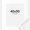 Ramme Gala Hvid 40x50 cm - Passepartout Hvid 28x35 cm