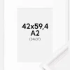 Ramme Gala Hvid 42x59,4 cm (A2) - Passepartout Hvid 25x38 cm