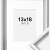 Ramme Gala Sølv 13x18 cm - Passepartout Hvid 9x12 cm