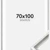 Ramme Gala Sølv 70x100 cm - Passepartout Hvid 61x91,5 cm