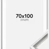 Ramme Gala Sølv 70x100 cm - Passepartout Hvid 60x90 cm